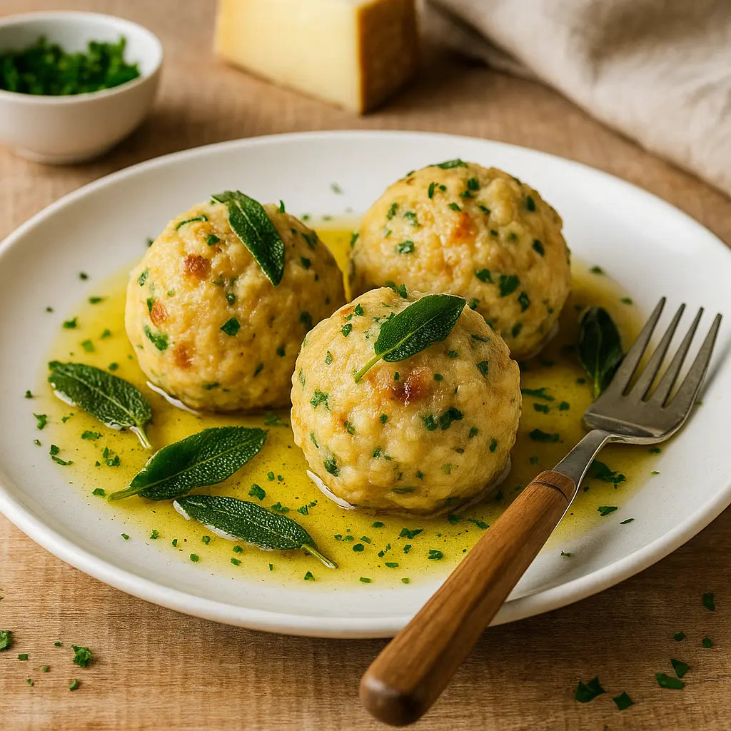 Südtiroler Käseknödel mit Salbeibutter