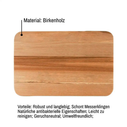 Schneidebrett Birkenholz - 3 Zinnen Lasergravur 4TheTaste